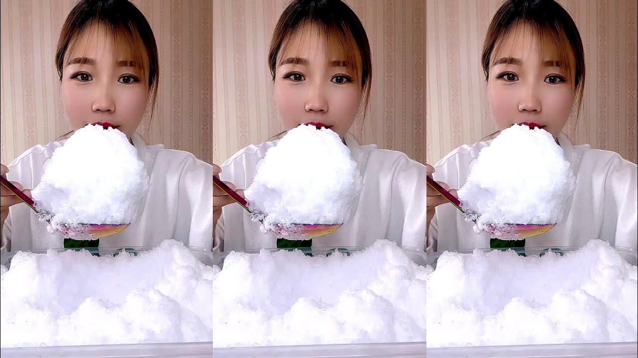 ASMR WHITE ICE EATING QIAN