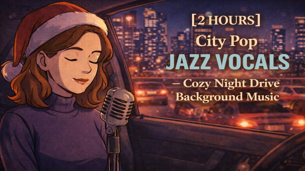 [2 HOURS] City Pop Jazz Vocals – Cozy Night Drive Background Music 
