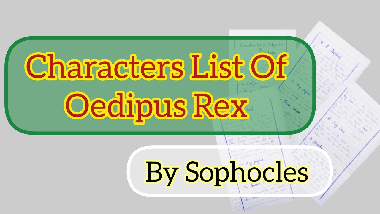 Characters List Of Oedipus Rex | Odious Rex By Sophocles | Character Of Jocasta | Character Of Creon