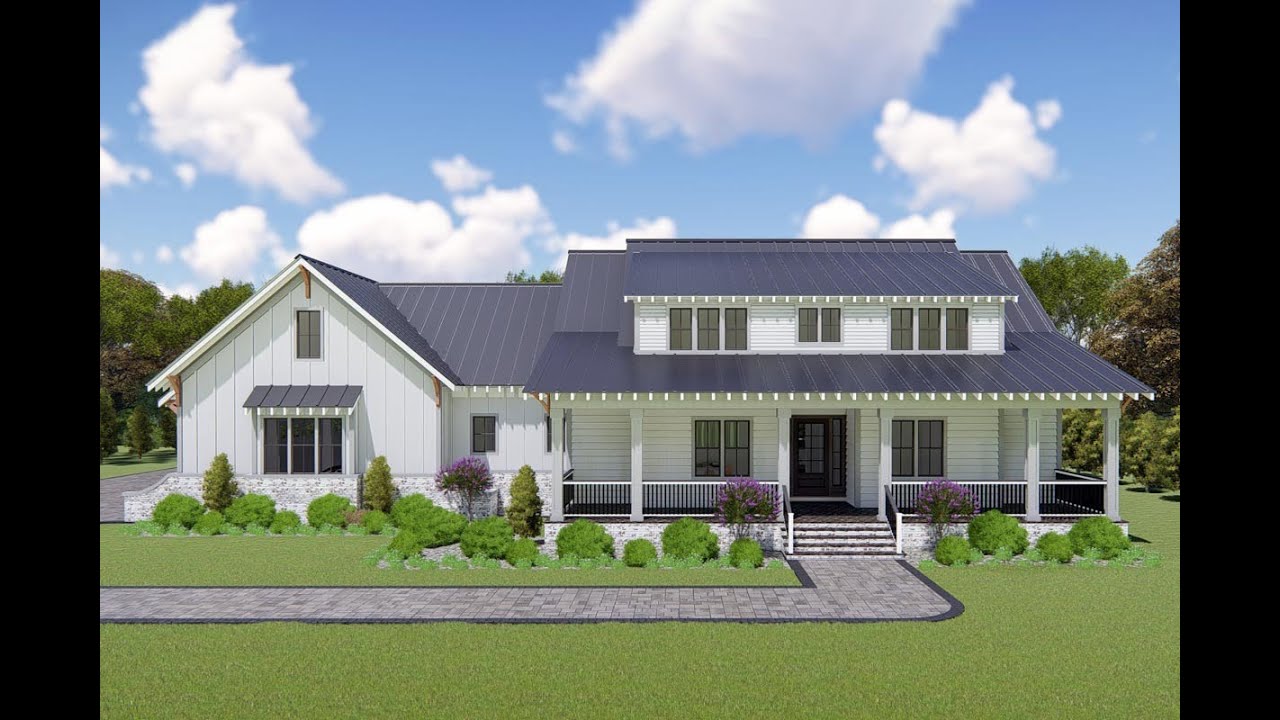 Architectural Designs Modern Farmhouse Plan 25414TF Virtual Tour