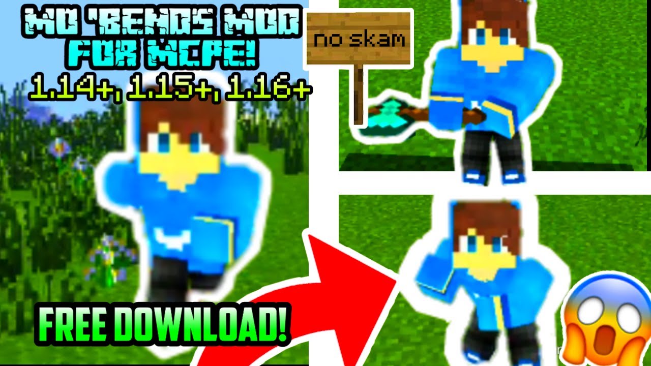 ✓MINECRAFT PE l MO 'BENDS MOD FOR MCPE! 1.14+, 1.15+, 1.16+ l New Player Animation Addon l (Preview)