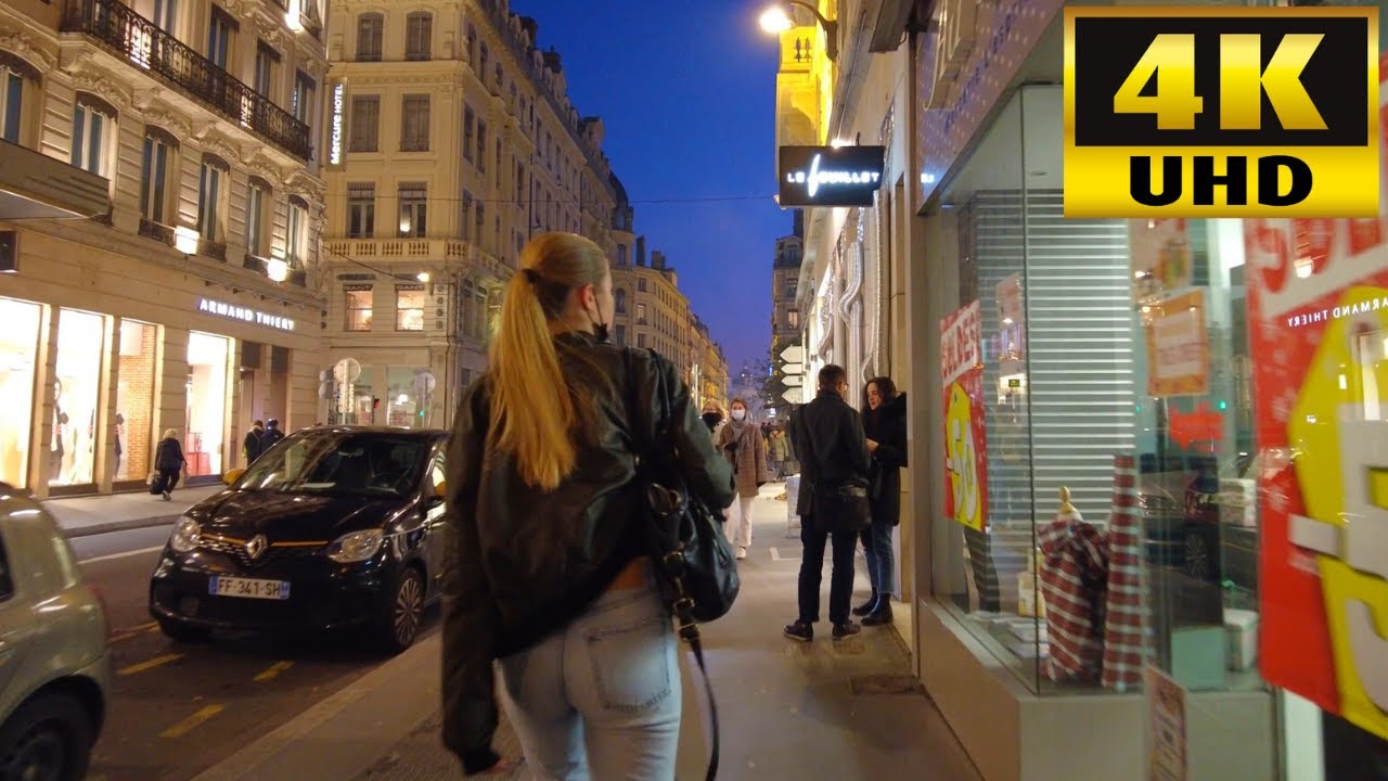 4K WALK, WALKING Tour Discover France, Walk To LYON BELLECOUR 4k, FRANCE beautiful city, LYON RHONE