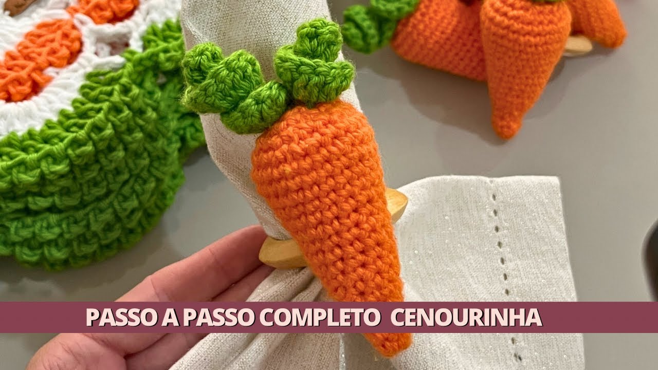 PASSO A PASSO PORTA GUARDANAPO DE CENOURA DE CROCHÊ | PORTA GUARDANAPO DE CROCHÊ ECONÔMICO