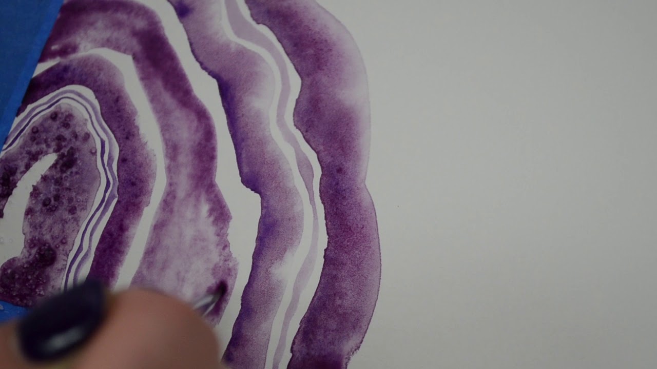 How to paint a geode with watercolor