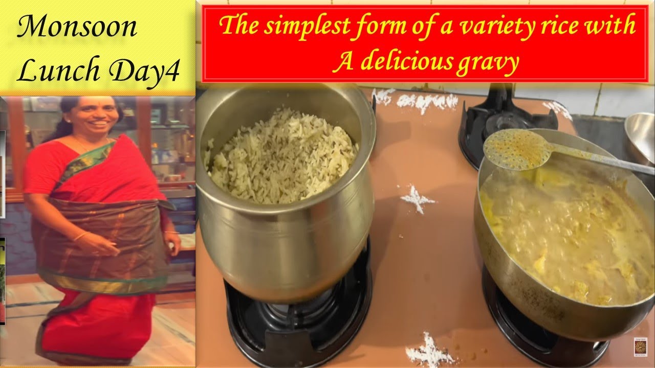 A simple variety Rice with a Delicious Gravy - Jeera rice - No Tamarind/Onion/Garlic Aloo Gravy