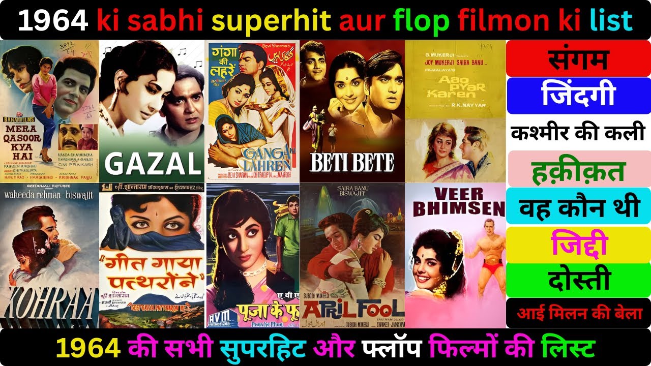 1964 ki sabhi superhit aur flop filmo ki list // 1964 की सभी सुपरहिट और फ्लॉप फिल्मों की लिस्ट