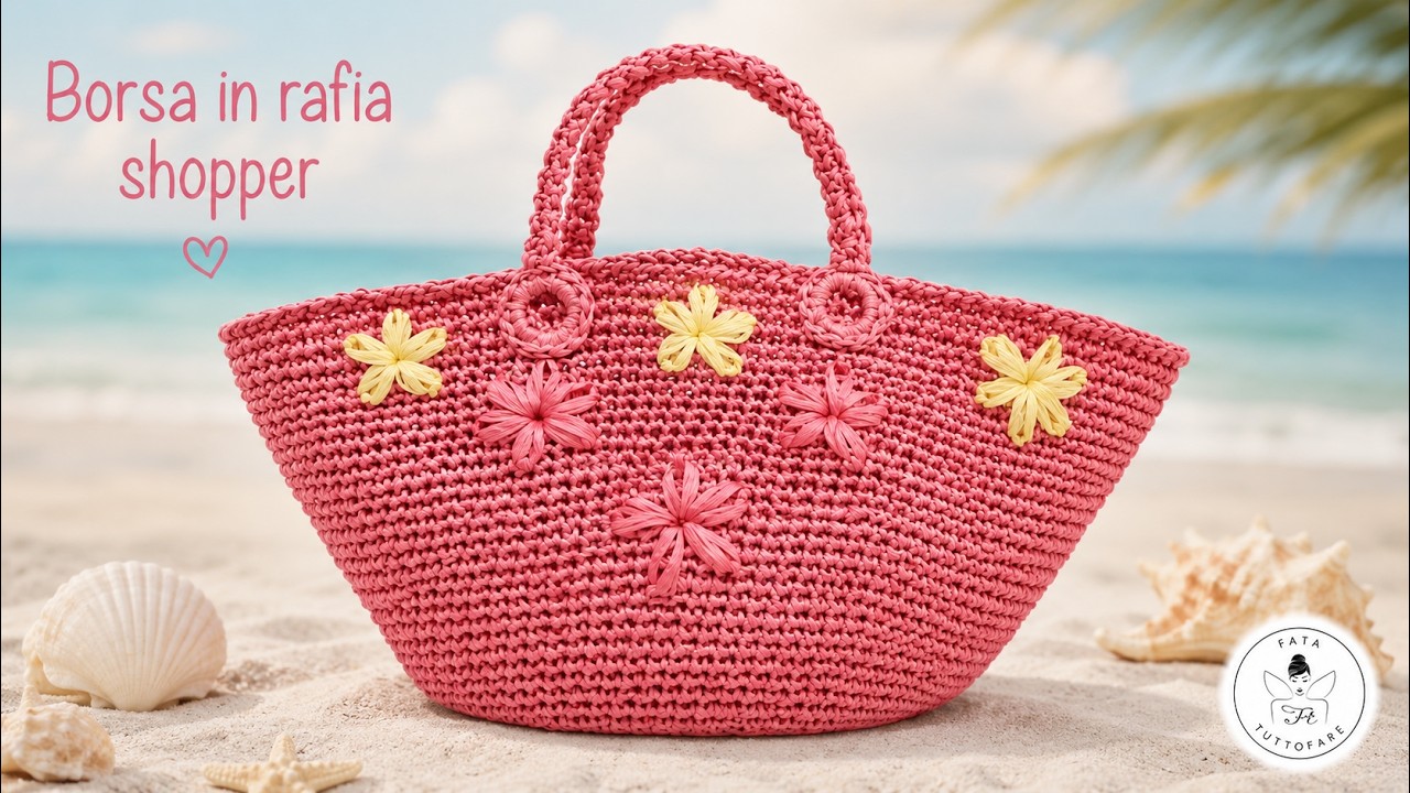 TUTORIAL: Borsa in rafia con fiori ricamati/shopper*lafatatuttofare*