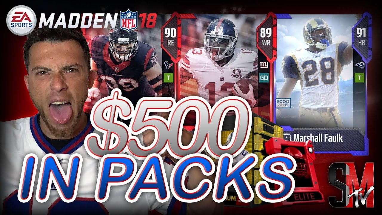 500 DOLLAR PACK OPENING! LEGEND & ELITE PULLS MADDEN 18 ULTIMATE TEAM PACK OPENING