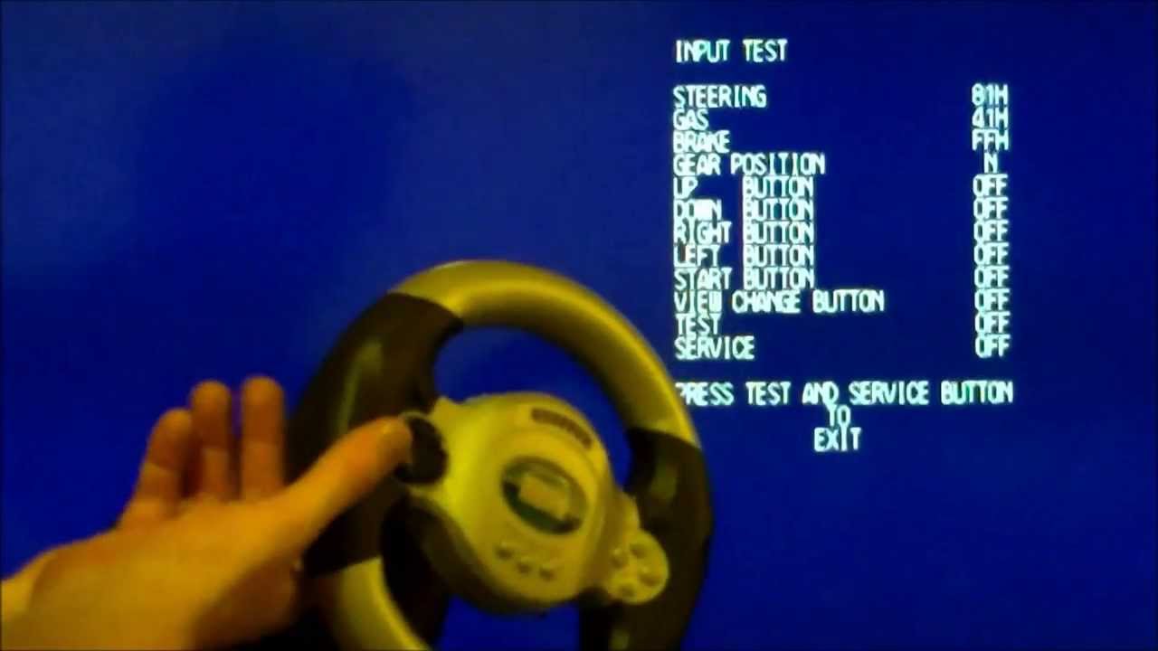 Modified Racing Wheel and Controller for use with Sega I/O (Lindbergh, Naomi, etc.)