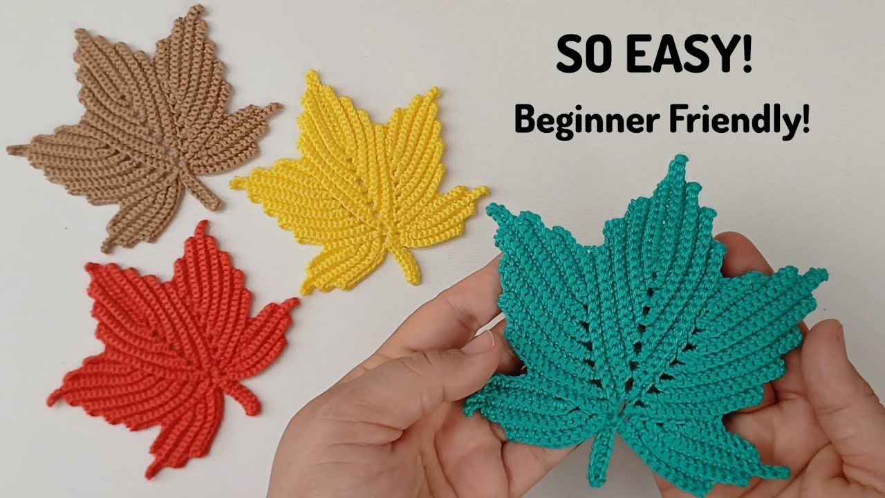 How to Crochet an Easy Autumn Leaf | Beginner Friendly Tutorial 🍁