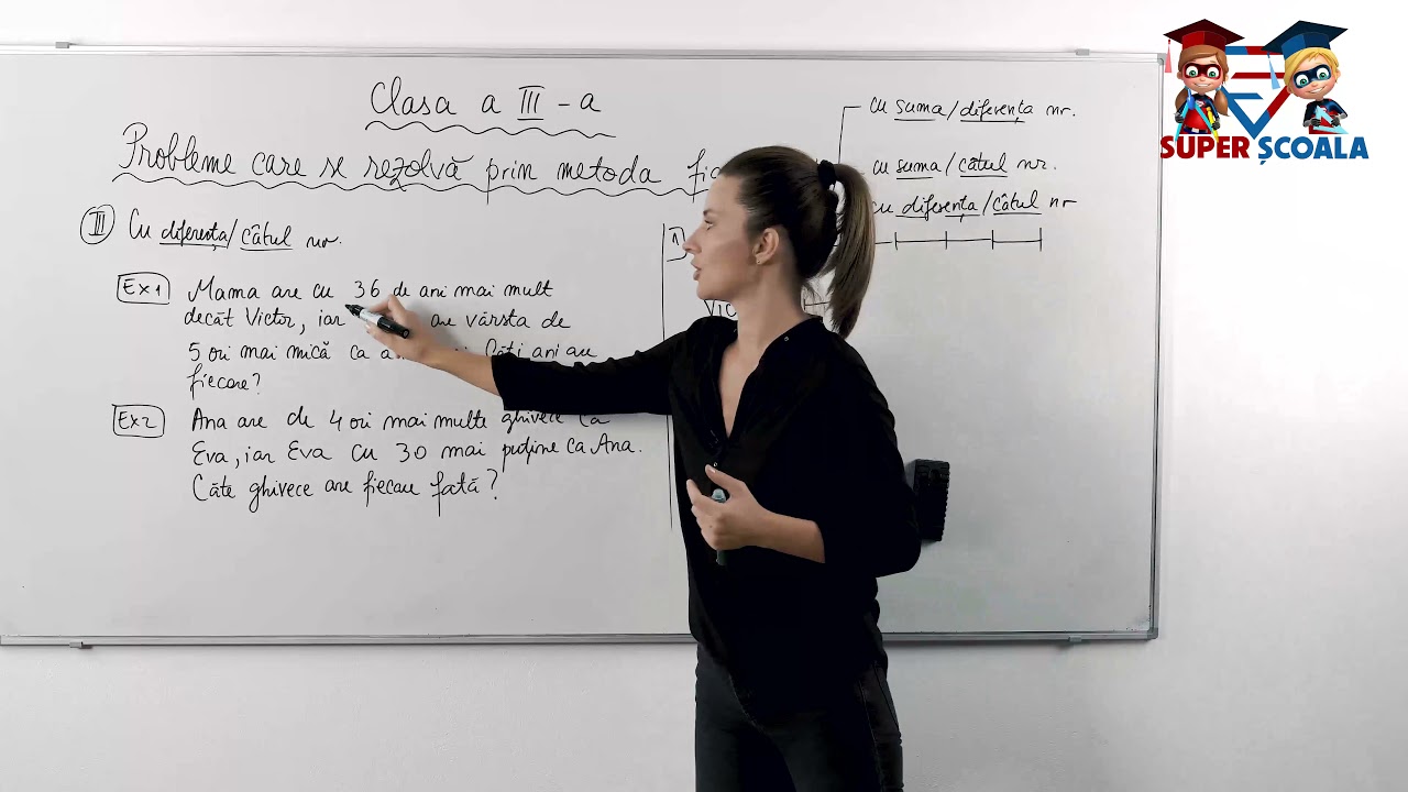 Clasa a III - a - Probleme care se rezolvă prin metoda figurativă cu diferența/câtul nr.