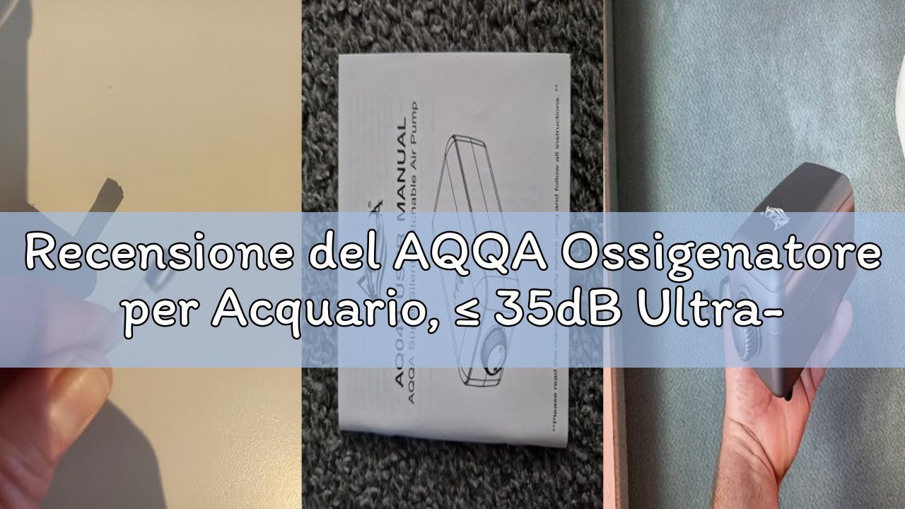 Recensione del AQQA Ossigenatore per Acquario, ≤ 35dB Ultra-silenziosa Aeratore Acquario, 6W Pompa A