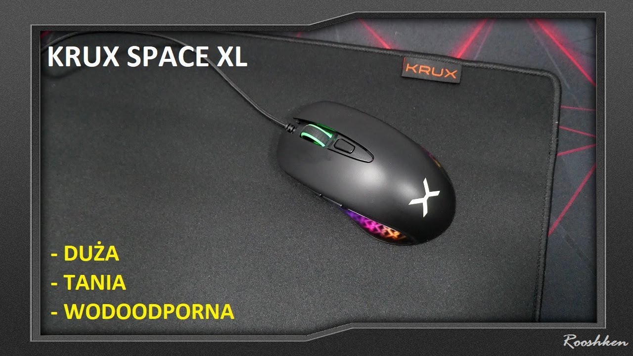 Krux Space XL - Duża, niedroga i wodoodporna podkładka pod myszkę