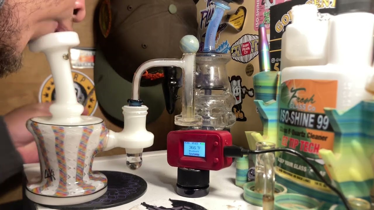 Slugworth Glass Jammer White With Rainbow designs using control tower from highly educated
