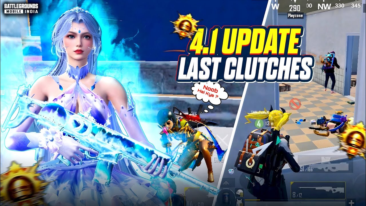 4.1 Update last clutches 🔥 Fastest 1vs4 clutches in conqueror lobby | BGMI
