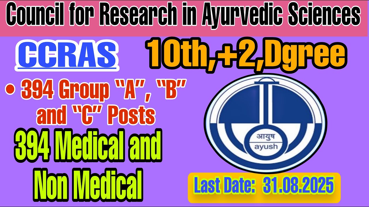 (Ccras)-Central Council for Research in science Vaccancy | 10th, Pass salary 45000/- per month