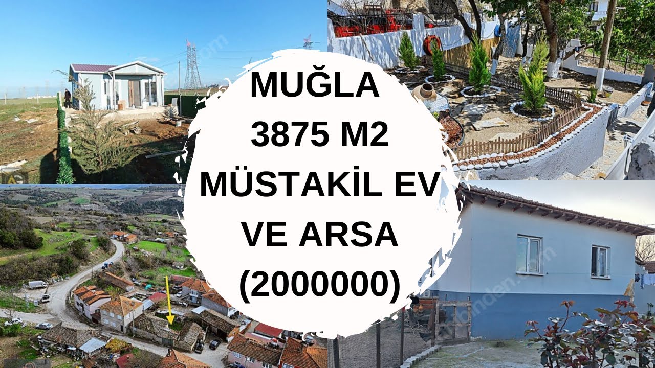 DENİZE 30 DK MUĞLA 3875 M2 MÜSTAKİL EV VE ARSA (2000000)
