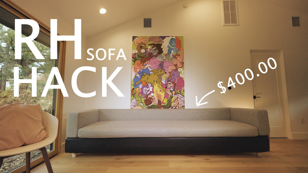 RH SOFA HACK - We turned $400 cushions into a designer sofa #restorationhardware #diyprojects #hacks