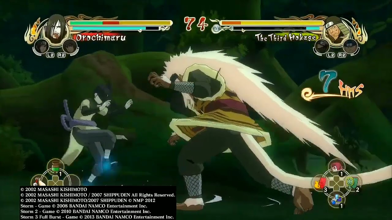 Orochimaru VS Insane Hiruzen ( Third Hokage ) - Naruto Storm 1