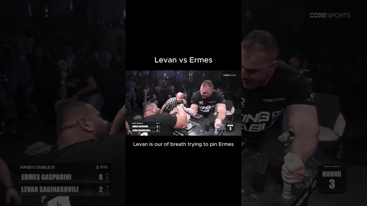 Levan is out of breath trying to pin Ermes #armwrestling  #kingofthetable