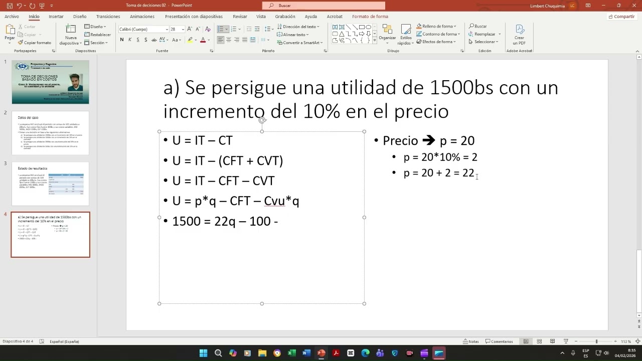 Toma de decisiones basado en costos - Caso 2