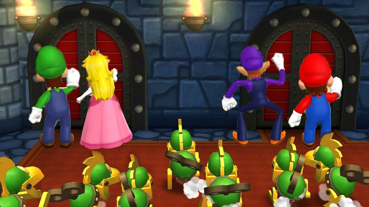 Mario Party 9 - Luigi vs Peach vs Mario vs Waluigi Master Difficulty| Cartoons Mee