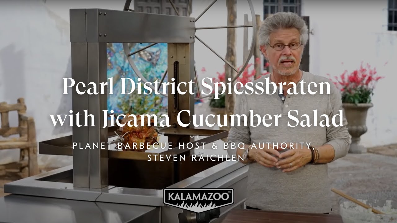 Steven Raichlen's Pearl District Spiessbraten with Jicama Cucumber Salad