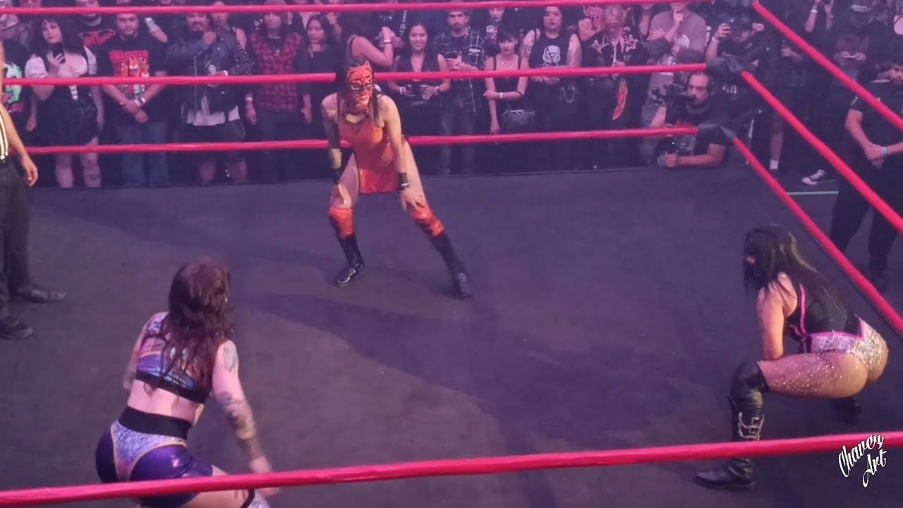 Women's Wrestling Delilah Doom VS Lady Pink VS Kitzune Lucha Goth Haus