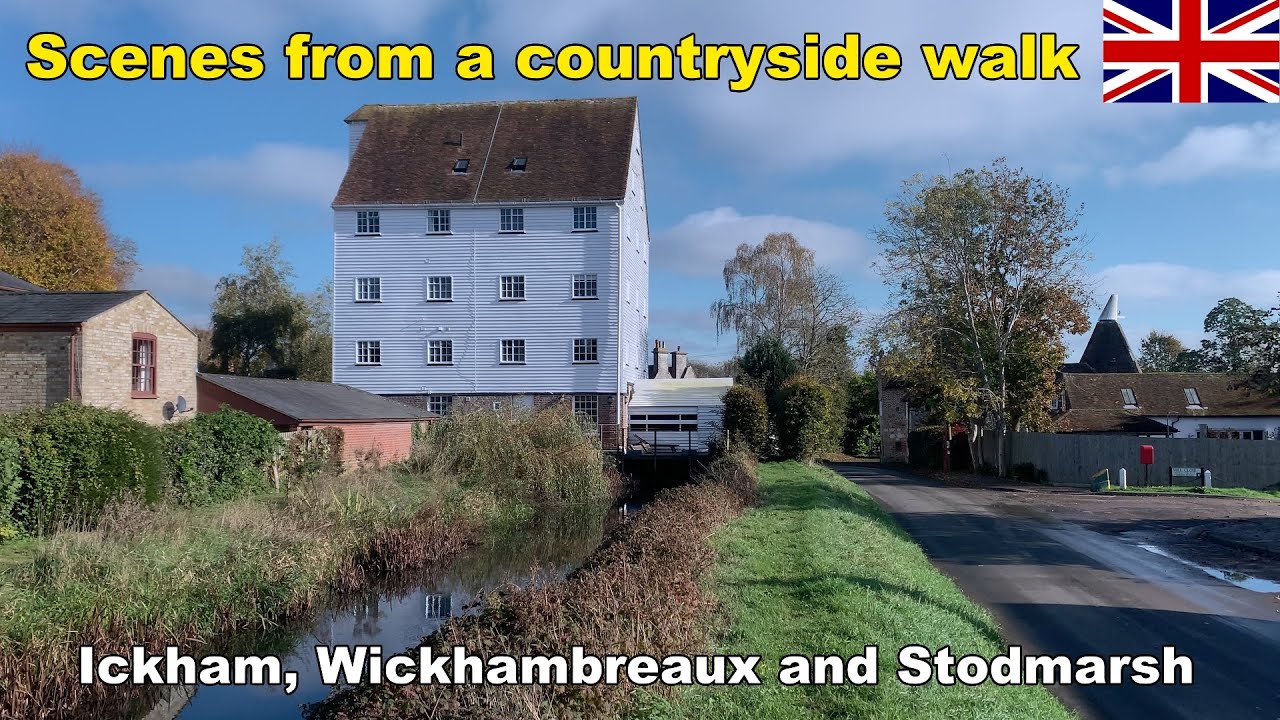 Village & countryside near Canterbury, Kent: Morning birdsong and a variety of village buildings