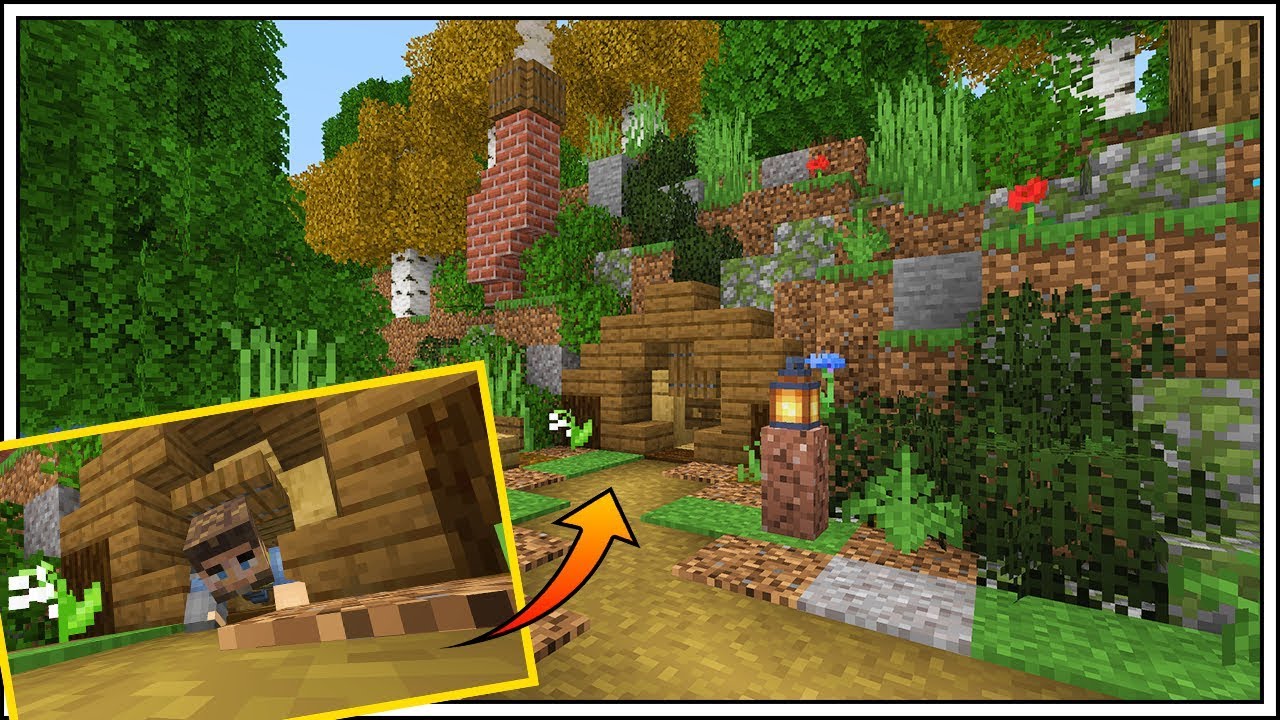 SMALLEST HOBBIT HOLE EVER - ONE BLOCK TALL ENTRANCE!!!