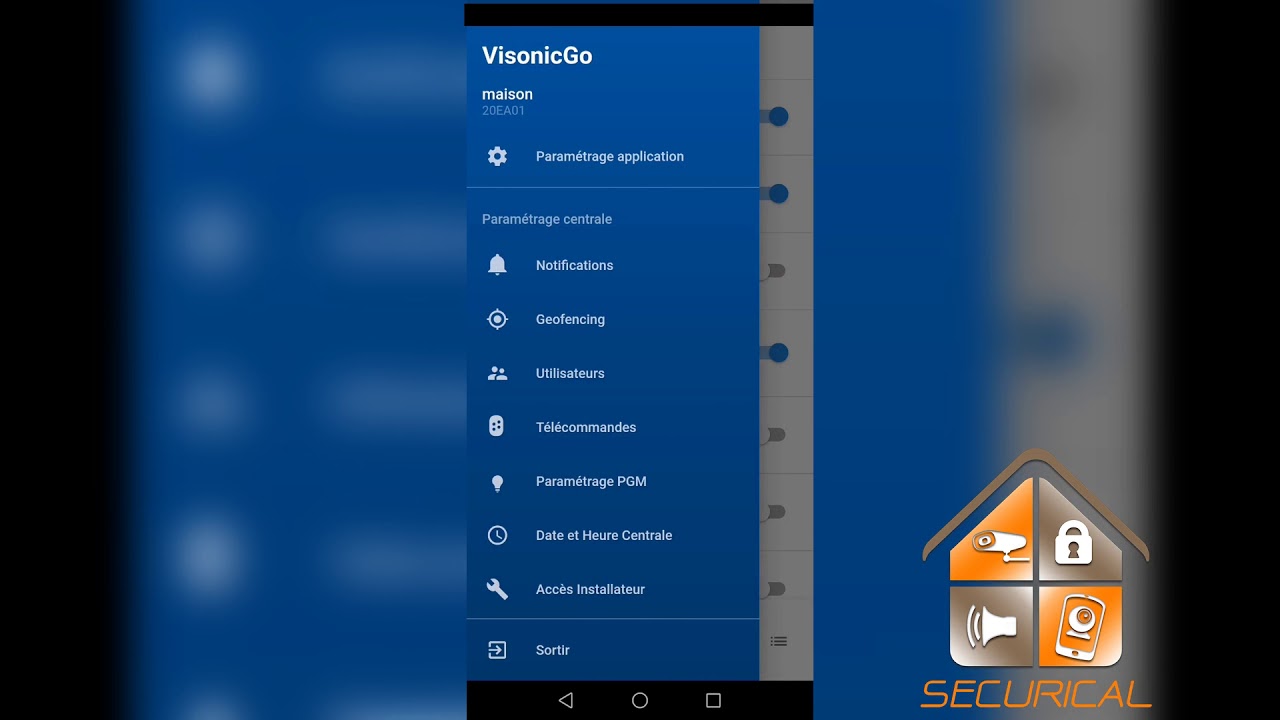Présentation de l'application smartphone VISONIC GO