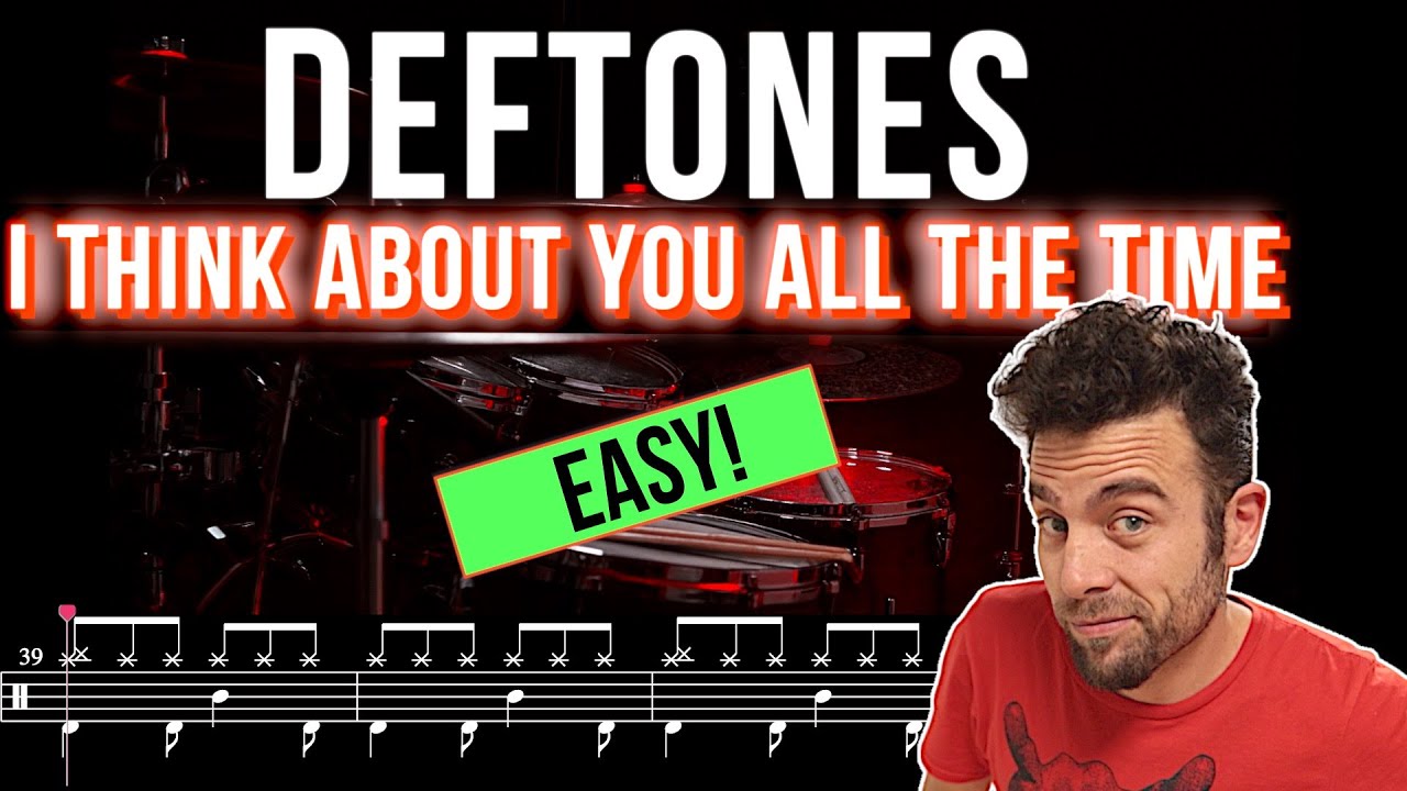 Deftones - I Think About You All The Time - Drum cover (with scrolling drum sheet)