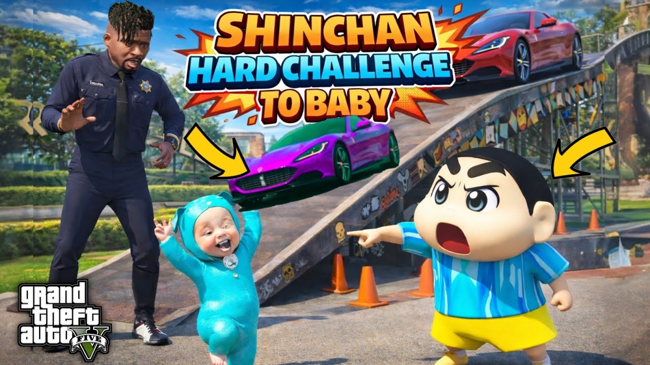 GTA 5: Shinchan Give Hardest Challenge to Franklin's son 😫🤩Evryone shocked by baby😉Ps Gamester 