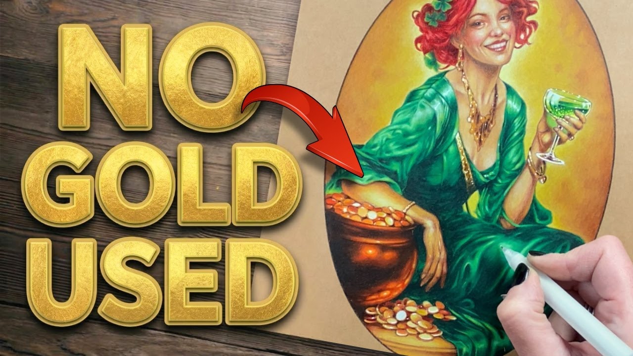 Обычные карандаши на самом деле лучше подходят для окрашивания золотом, чем металлизированные!