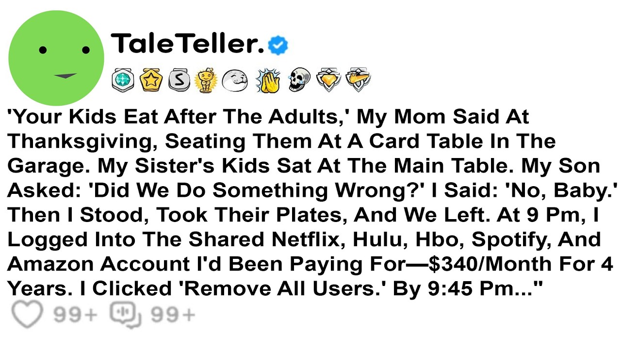 'Your Kids Eat After The Adults,' My Mom Said At Thanksgiving, Seating Them At A Card Table In The