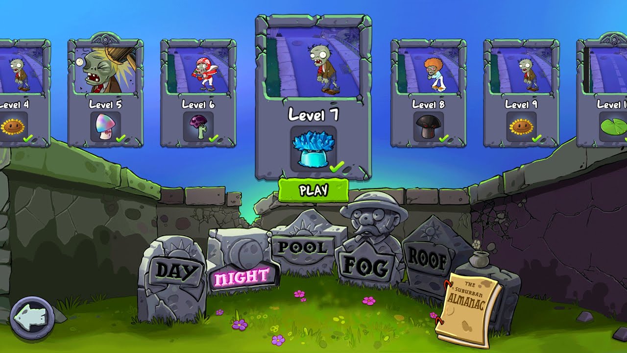 PLANTS VS ZOMBIES (NIGHT) LEVEL 7