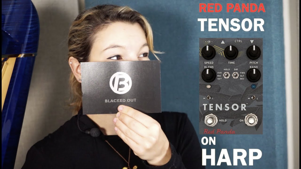 Red Panda Tensor LIMITED EDITION Pedal - Effects Pedal Demo on Harp