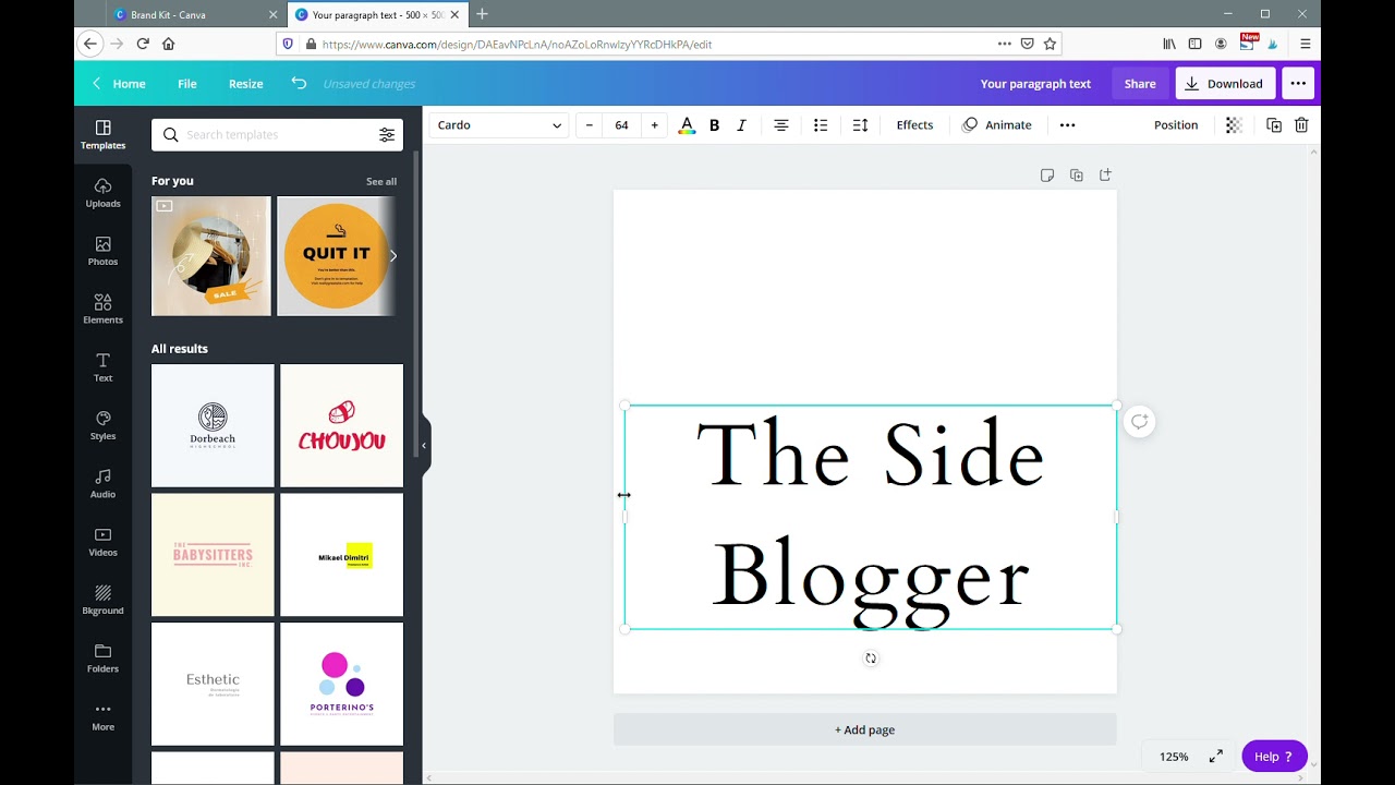 How to Create a Wordmark Logo with Canva | The Side Blogger