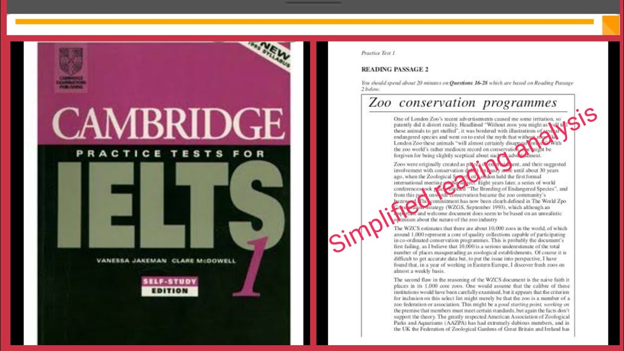 IELTS Cambridge 1 reading 1.2 analysis - Zoo conservation programmes