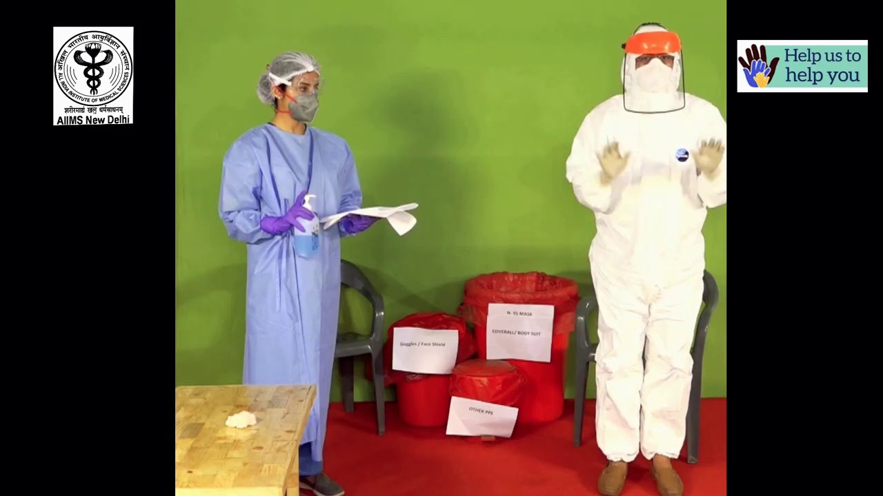 AIIMS PPE Donning and Doffing COVID Preparedness plan (COVERALL TYPE PPE)