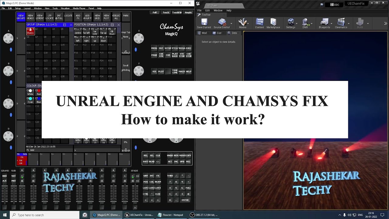 Unreal Engine 4.26 & above, Chamsys  Settings | Troubleshooting Steps and Tips with Examples