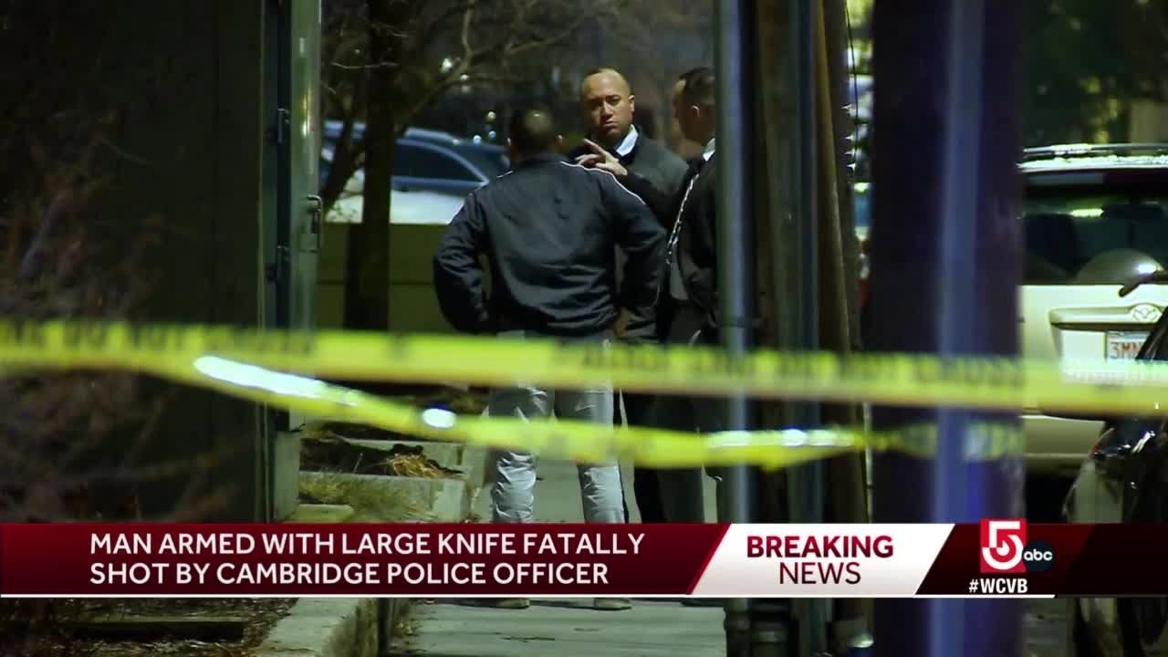 Man armed with long knife fatally shot by Cambridge officer, DA says