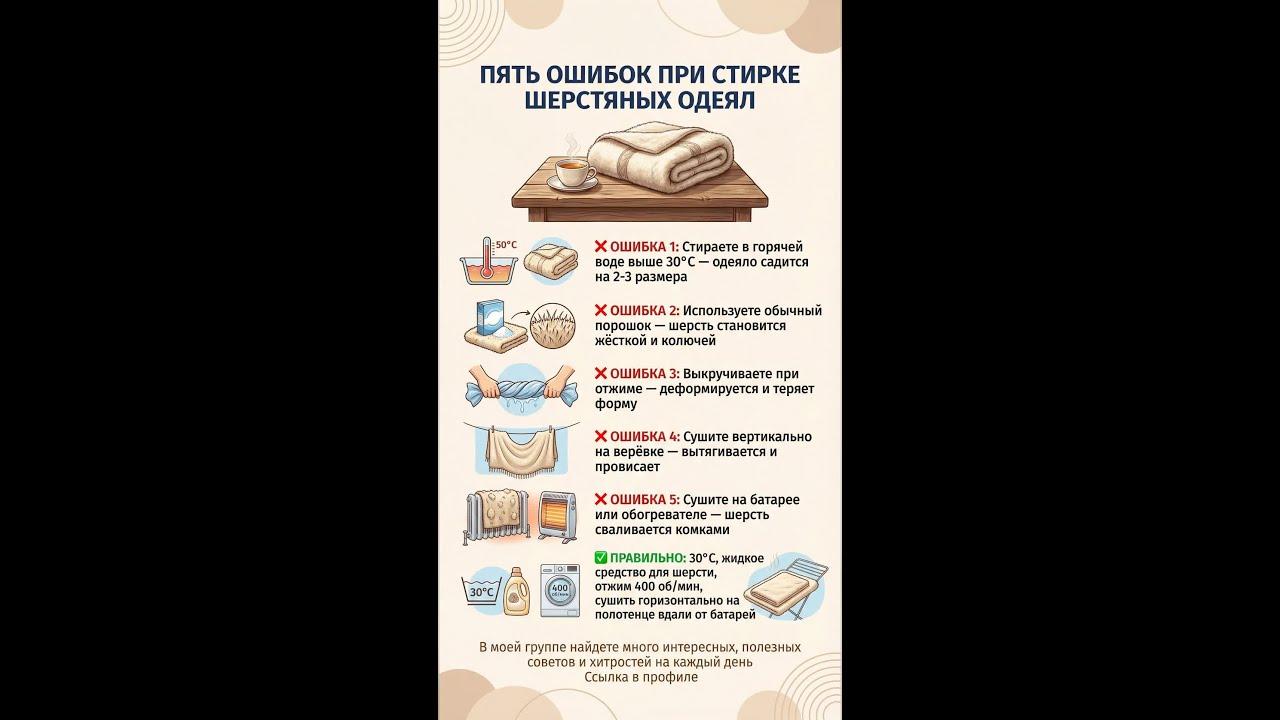 Пять ошибок при стирке шерстяных одеял