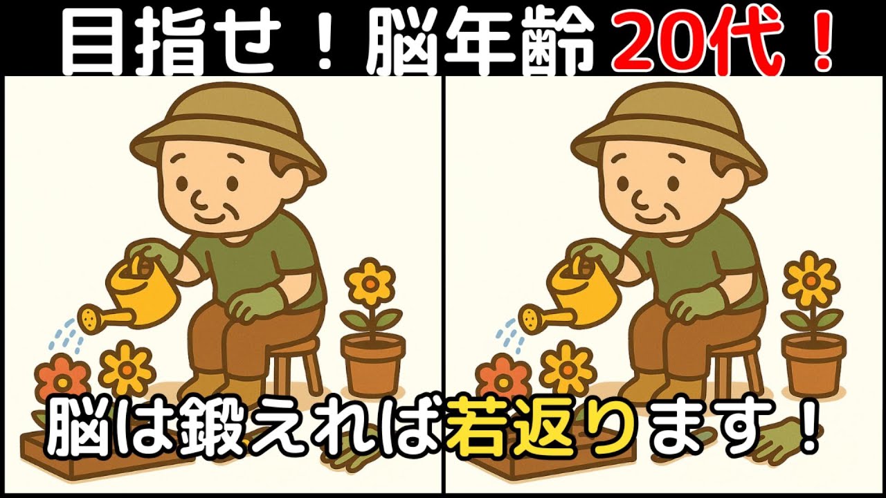 【間違い探し×脳トレ】60代以上も楽しめる認知症予防ゲーム！簡単～難しい全10問！