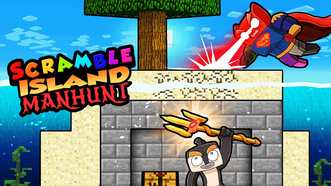 Manhunt Scramble Survival Island! (Speedrunner vs 2 Hunters)