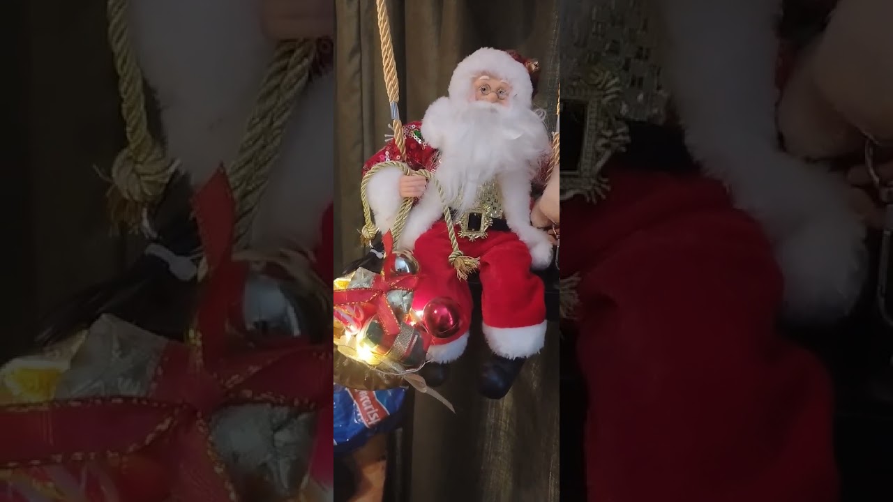 Viejo pascuero en globo aerostático 