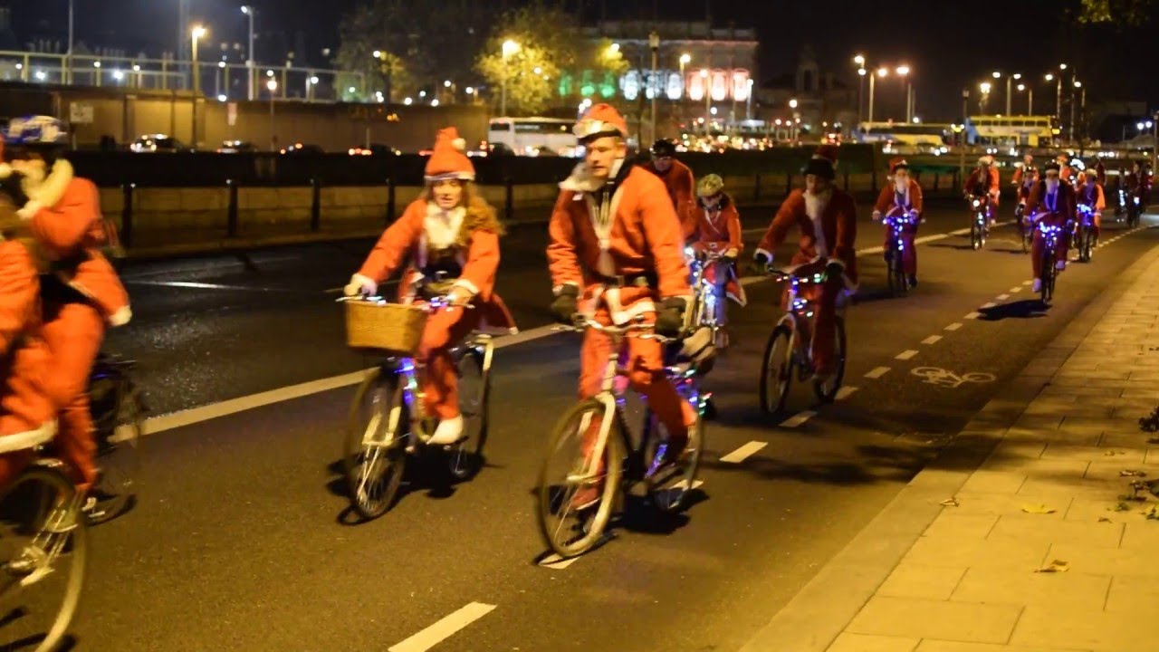 Cycling Santas || ViralHog