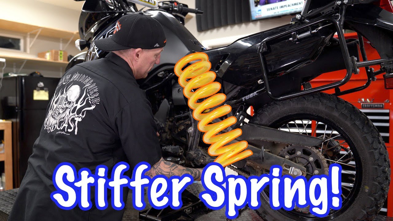 Kawasaki KLR 650 Rear Shock Spring Install Tutorial