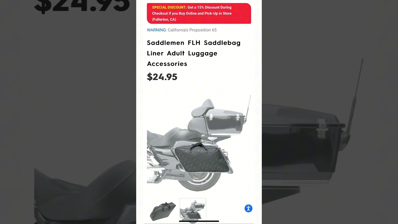 Motorhelmets Store Sale Saddlemen FLH Saddlebag and Tour Pack Soft Liner Adult Luggage Accessories