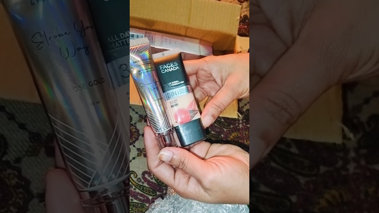 Purple Unboxing, Faces Canada Strobe Cream and 3-1 Foundation #unboxing #purple #viral #shorts